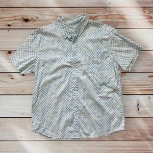 Men's Sonoma XL Short Sleeve Blue/White Pattern Casual Button Down Shirt